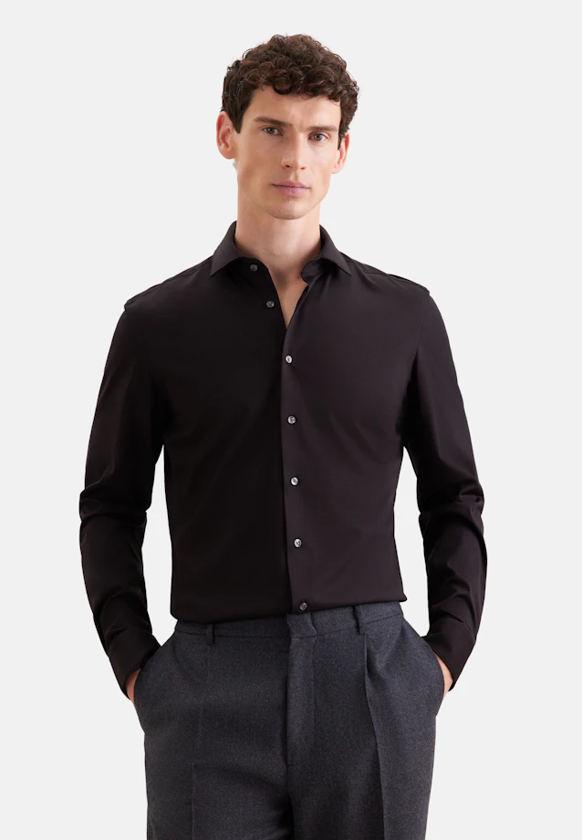 Slim Jersey shirt Uni in Schwarz |  Seidensticker Onlineshop