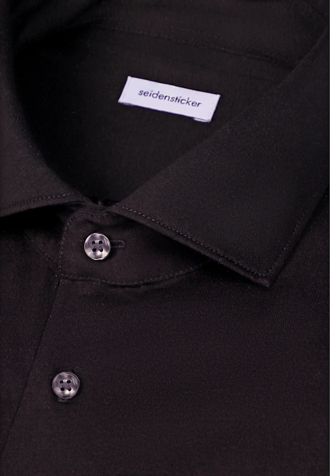 Slim Jerseyhemd Uni in Schwarz | Seidensticker Onlineshop