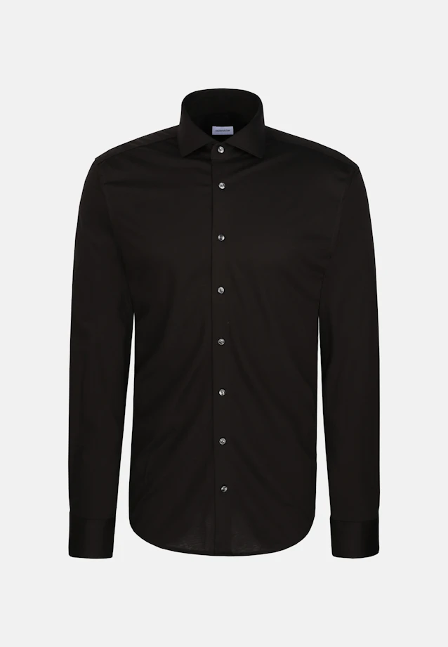 Slim Jersey shirt Uni in Schwarz |  Seidensticker Onlineshop