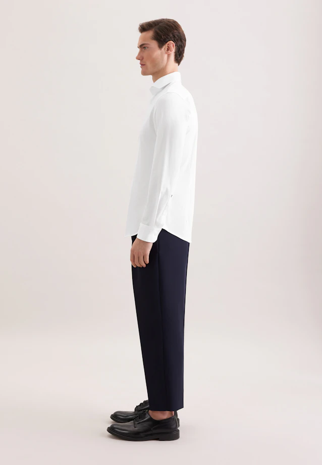 Slim Jersey shirt Uni in Weiß |  Seidensticker Onlineshop