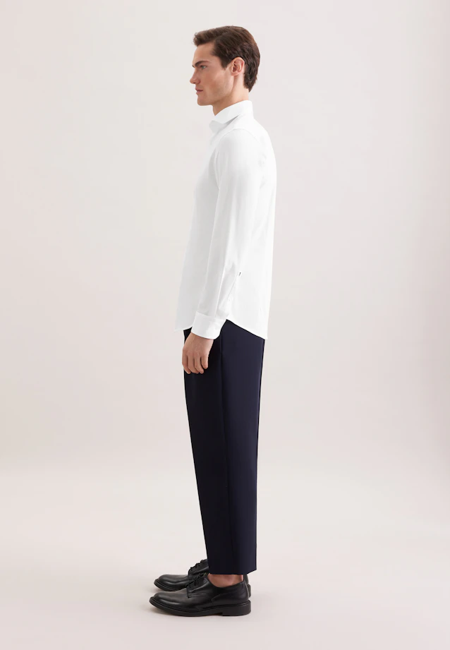 Slim Chemise en jersey Uni in Blanc |  Seidensticker Onlineshop
