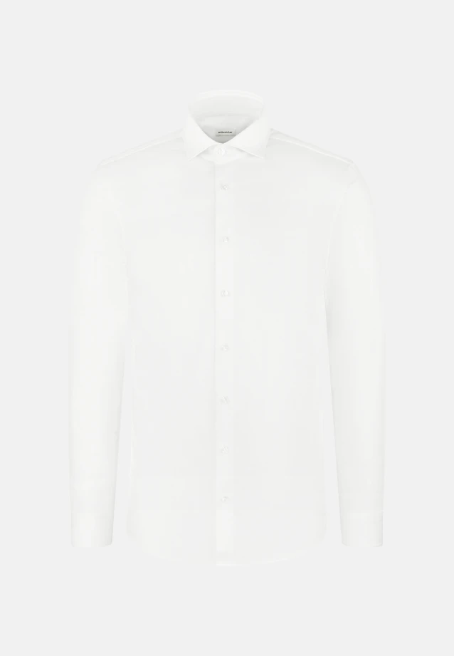 Slim Jersey shirt Uni in Weiß |  Seidensticker Onlineshop