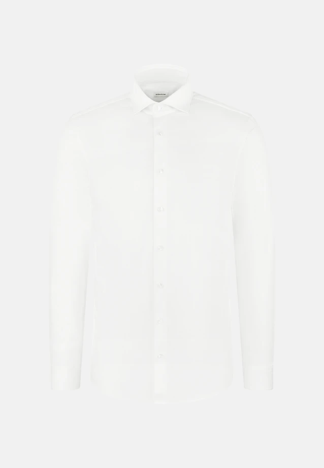 Slim Chemise en jersey Uni in Blanc |  Seidensticker Onlineshop