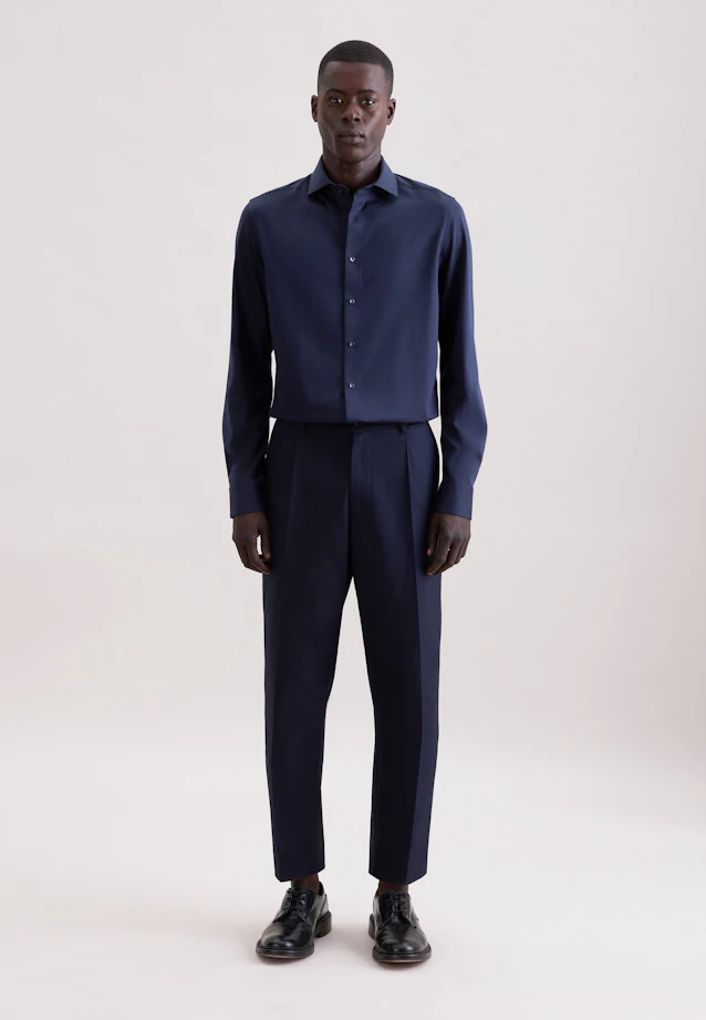 Slim Jersey shirt Uni in Dunkelblau |  Seidensticker Onlineshop