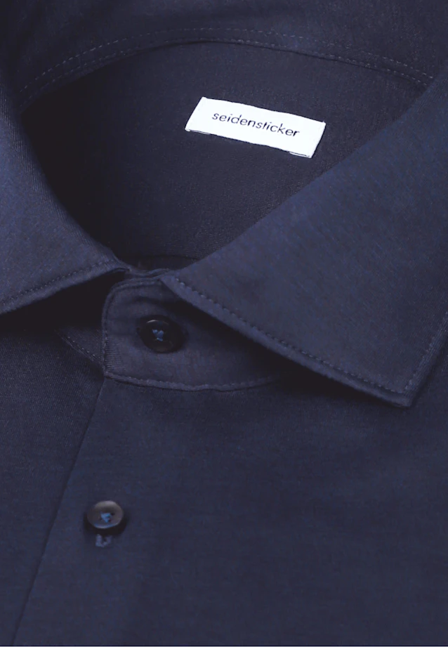 Slim Jersey shirt Uni in Dunkelblau |  Seidensticker Onlineshop
