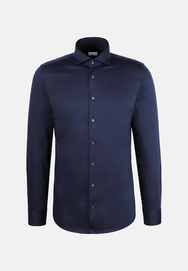 Slim Jersey shirt Uni in Dunkelblau |  Seidensticker Onlineshop