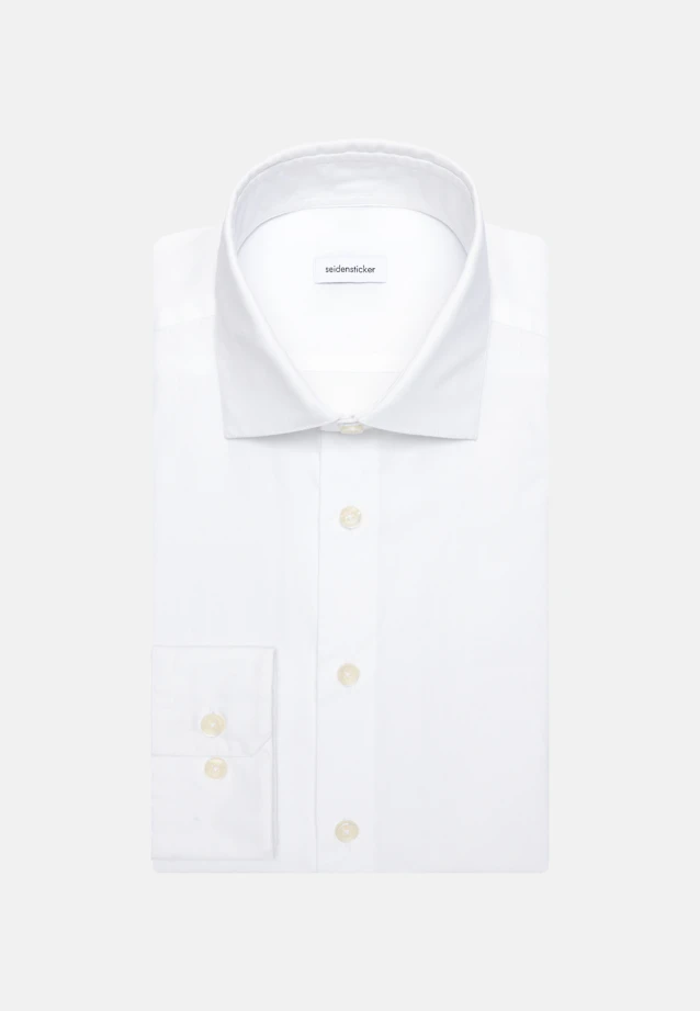 Regular Chemise décontractée Uni in Blanc |  Seidensticker Onlineshop
