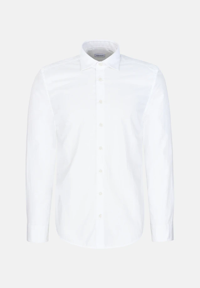 Regular Chemise décontractée Uni in Blanc |  Seidensticker Onlineshop