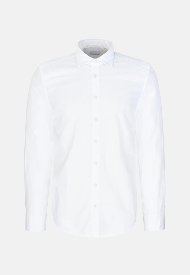 Regular Chemise décontractée Uni in Blanc |  Seidensticker Onlineshop