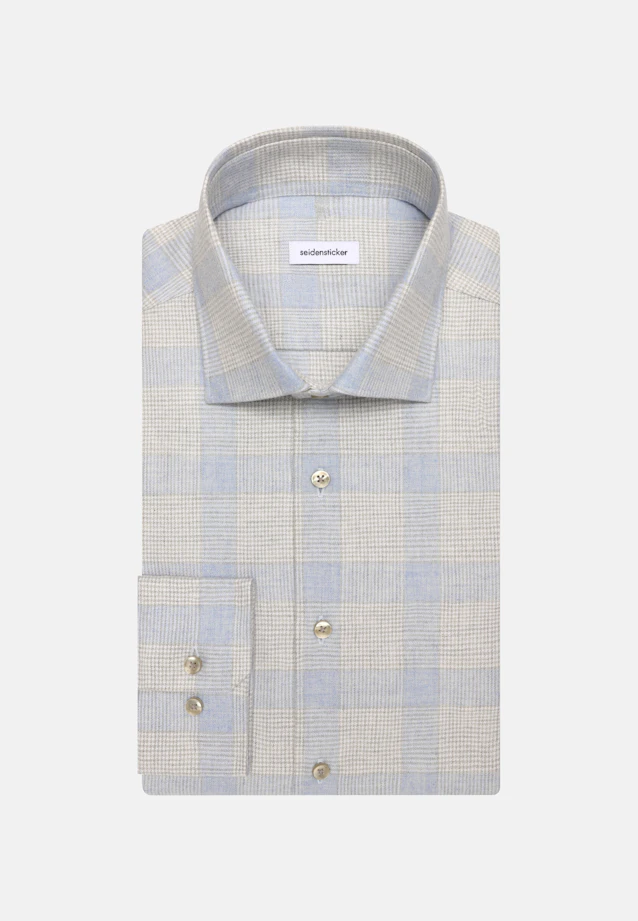 Regular Flanellhemd Karo in Hellblau |  Seidensticker Onlineshop