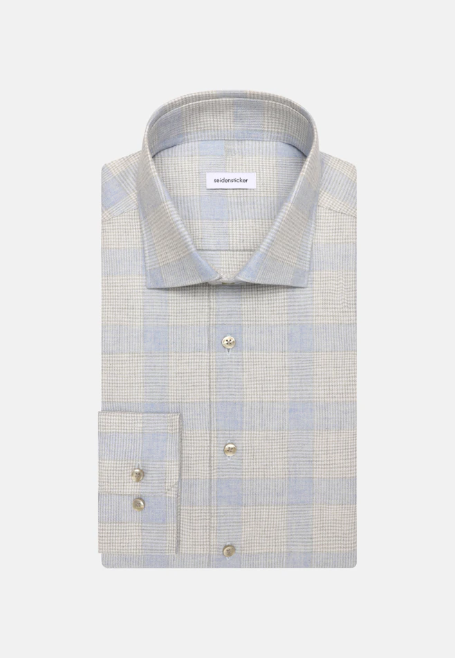 Regular Flanellhemd Karo in Hellblau | Seidensticker Onlineshop
