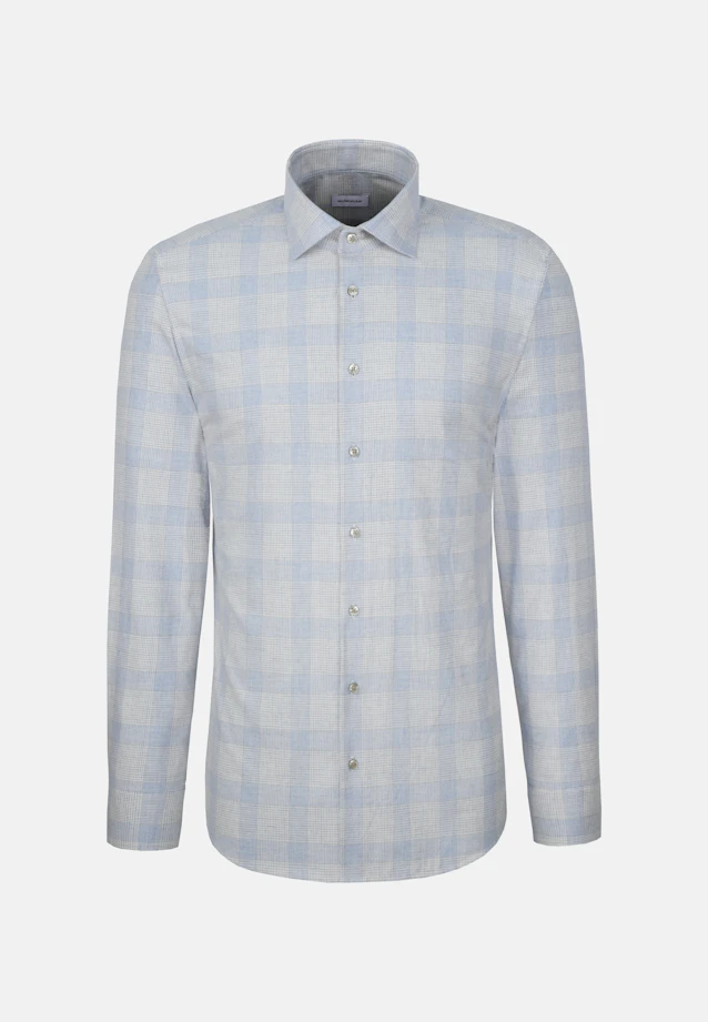 Regular Flanellhemd Karo in Hellblau |  Seidensticker Onlineshop