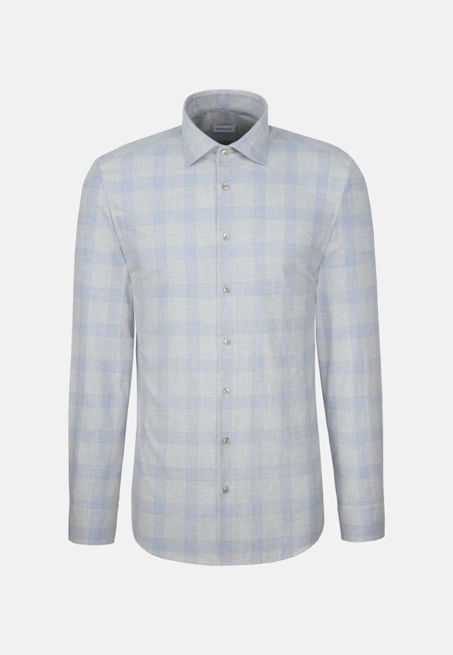 Regular Flanellhemd Karo in Hellblau | Seidensticker Onlineshop