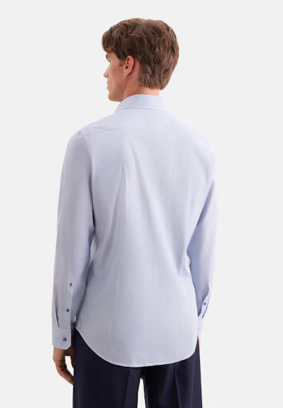 Shaped Business shirt Print in Mittelblau |  Seidensticker Onlineshop