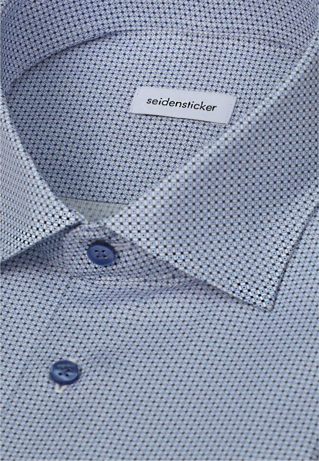Shaped Business shirt Print in Mittelblau |  Seidensticker Onlineshop