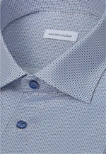 Shaped Business shirt Print in Mittelblau |  Seidensticker Onlineshop