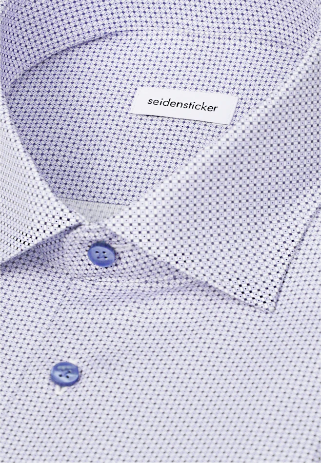Shaped Business shirt Print in Mittelblau | Seidensticker online shop