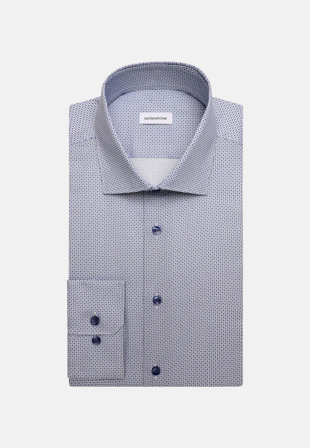 Shaped Business shirt Print in Mittelblau |  Seidensticker Onlineshop