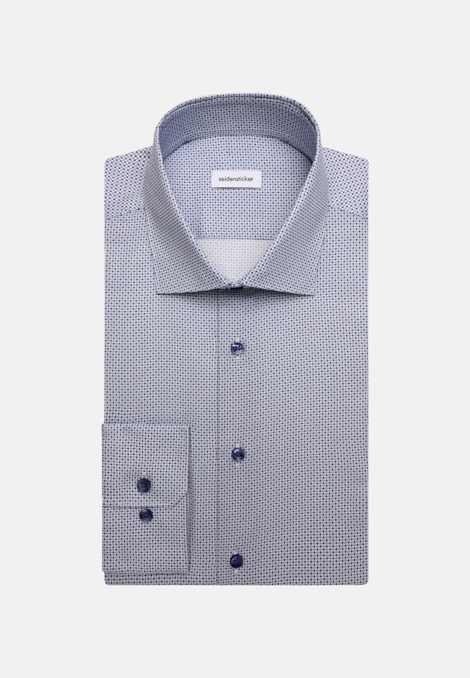 Shaped Business shirt Print in Mittelblau | Seidensticker online shop