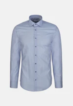Shaped Business shirt Print in Mittelblau |  Seidensticker Onlineshop