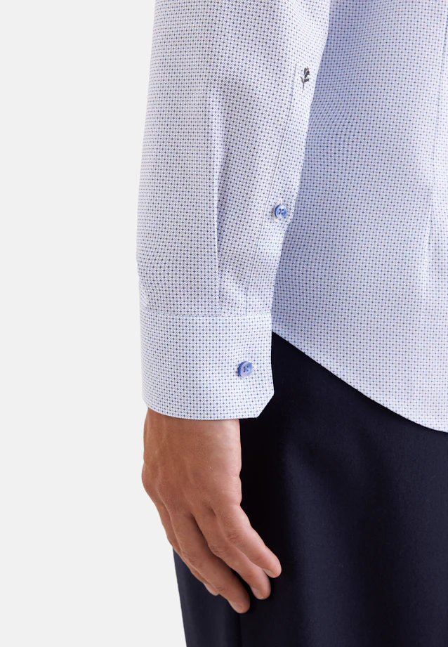 Slim Business shirt Print in Mittelblau |  Seidensticker Onlineshop