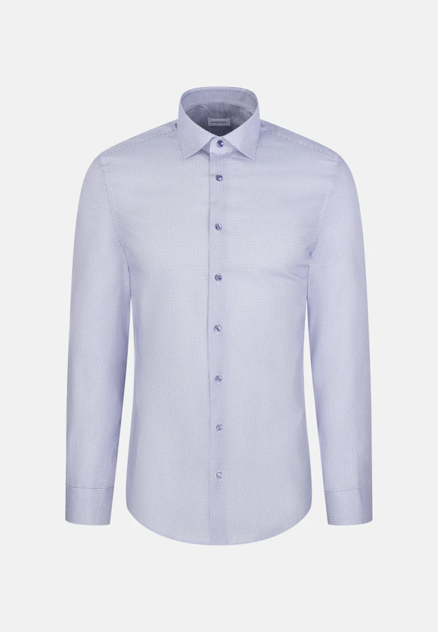 Slim Business shirt Print in Mittelblau |  Seidensticker Onlineshop