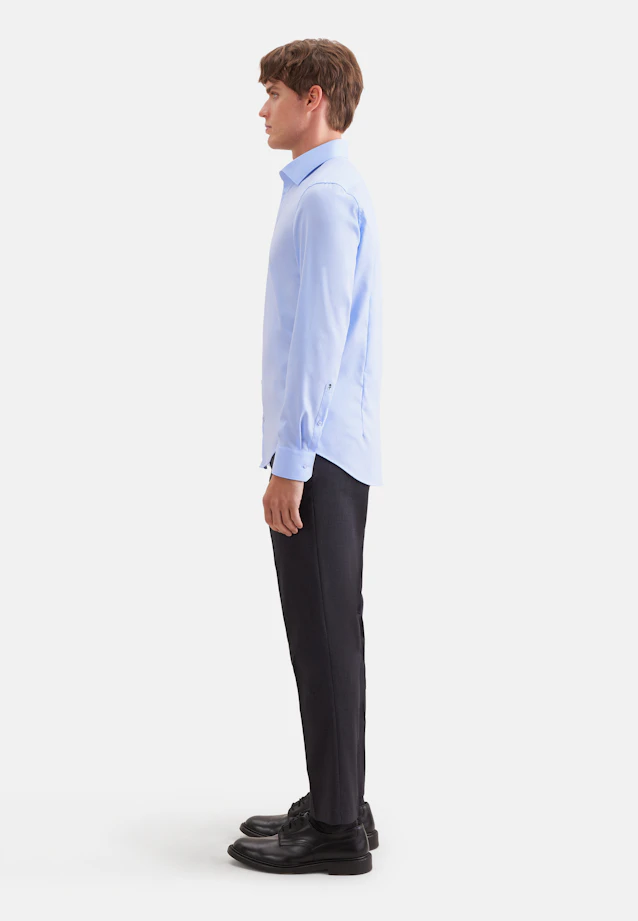 Slim Business shirt Uni in Mittelblau |  Seidensticker Onlineshop
