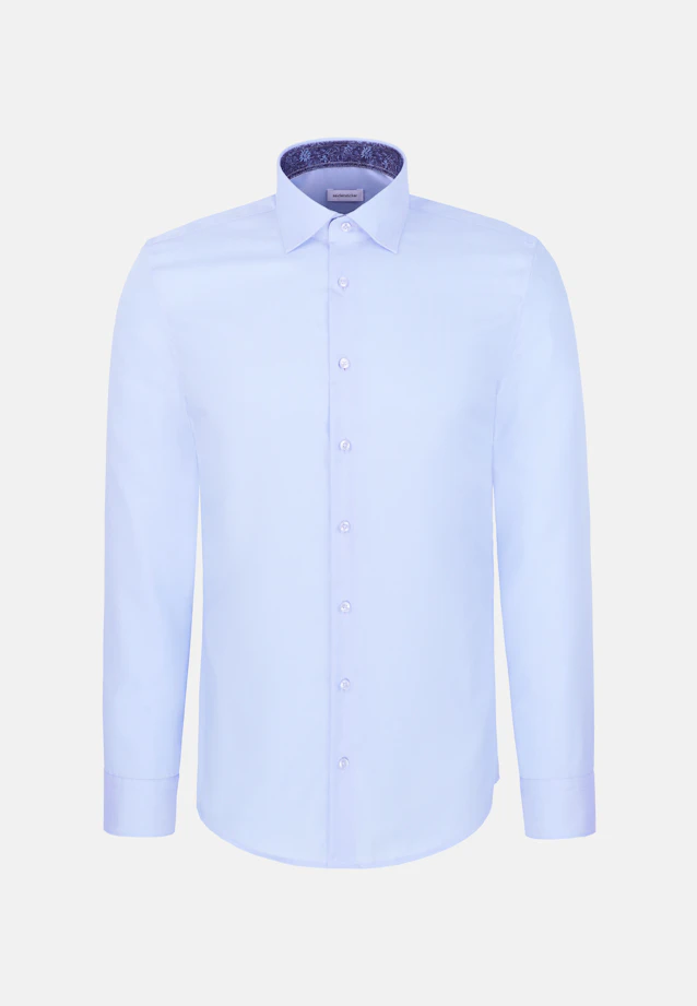 Slim Business shirt Uni in Mittelblau |  Seidensticker Onlineshop
