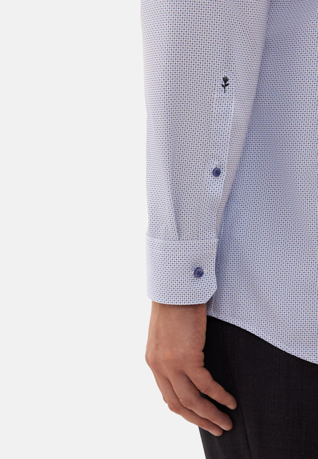 Regular Business shirt Print in Mittelblau |  Seidensticker Onlineshop