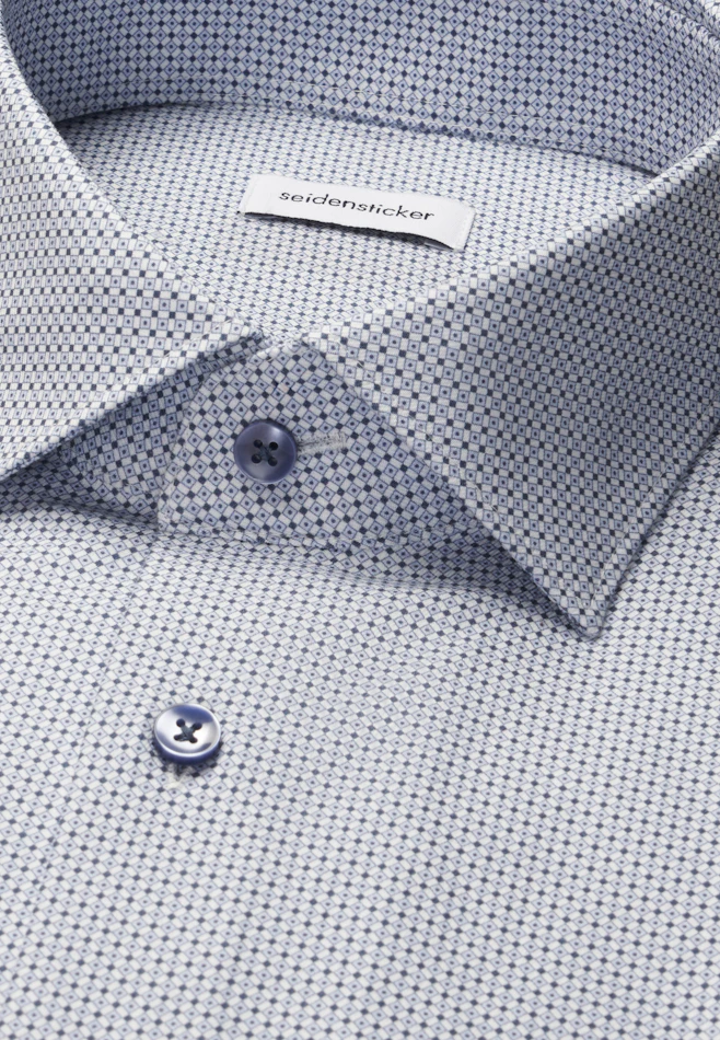 Regular Business shirt Print in Mittelblau | Seidensticker online shop