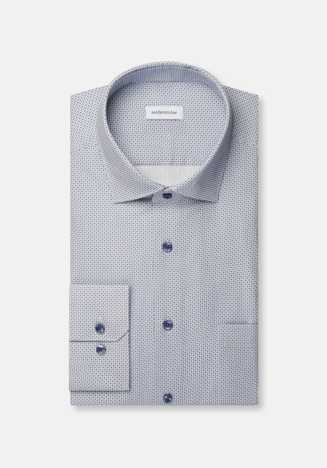Regular Business shirt Print in Mittelblau | Seidensticker online shop