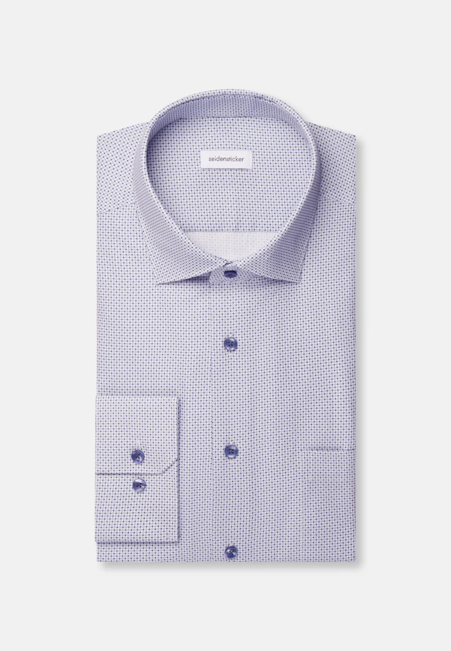 Regular Chemise d'affaires Imprimé dans Bleu Moyen | Boutique en ligne Seidensticker