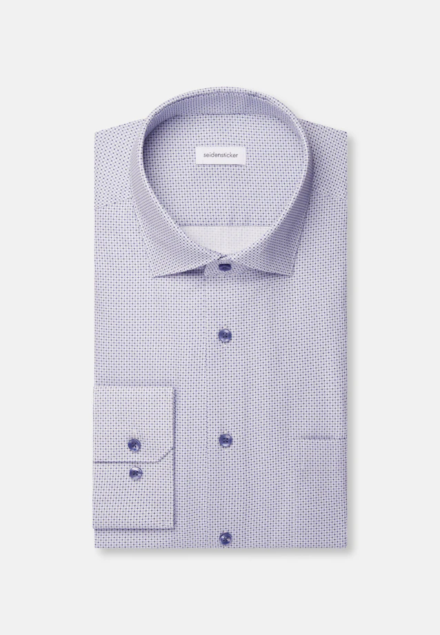 Regular Business shirt Print in Mittelblau |  Seidensticker Onlineshop