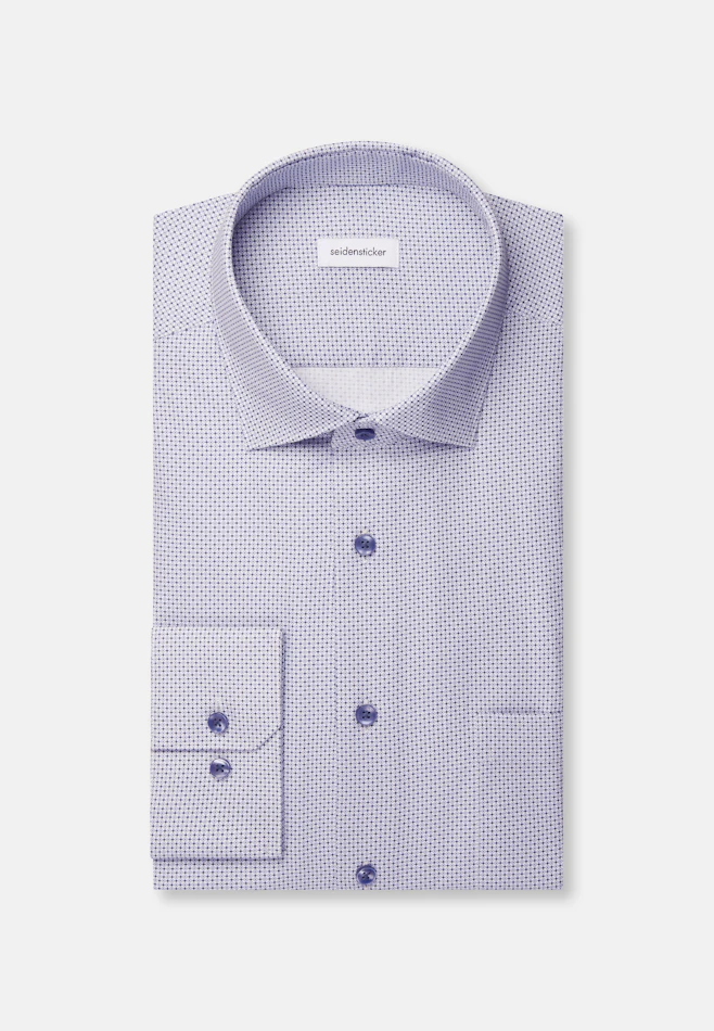 Regular Business shirt Print in Mittelblau | Seidensticker online shop