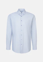 Regular Business shirt Print in Mittelblau |  Seidensticker Onlineshop
