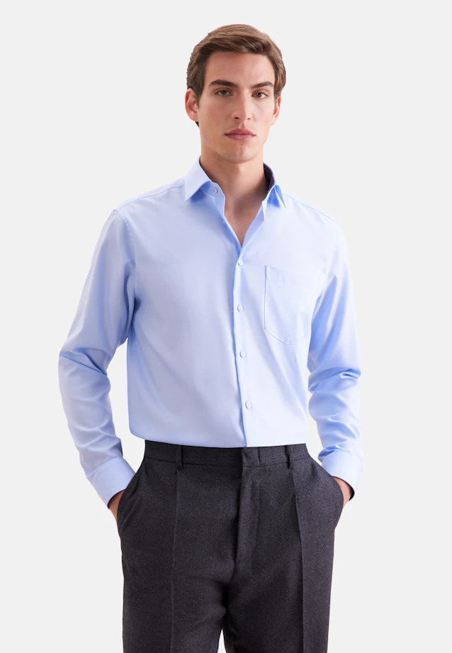 Regular Business shirt Uni in Mittelblau |  Seidensticker Onlineshop