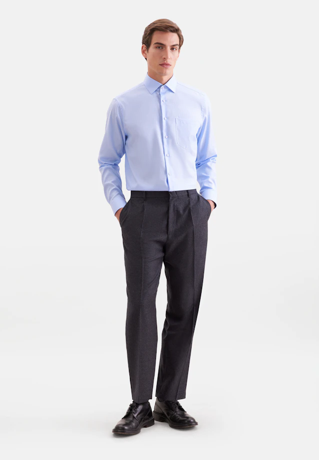 Regular Business shirt Uni in Mittelblau |  Seidensticker Onlineshop