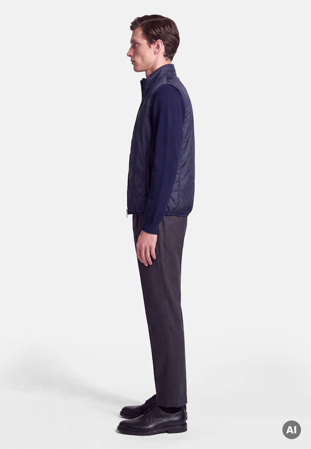 Regular Gilet Uni in Bleu Foncé |  Seidensticker Onlineshop