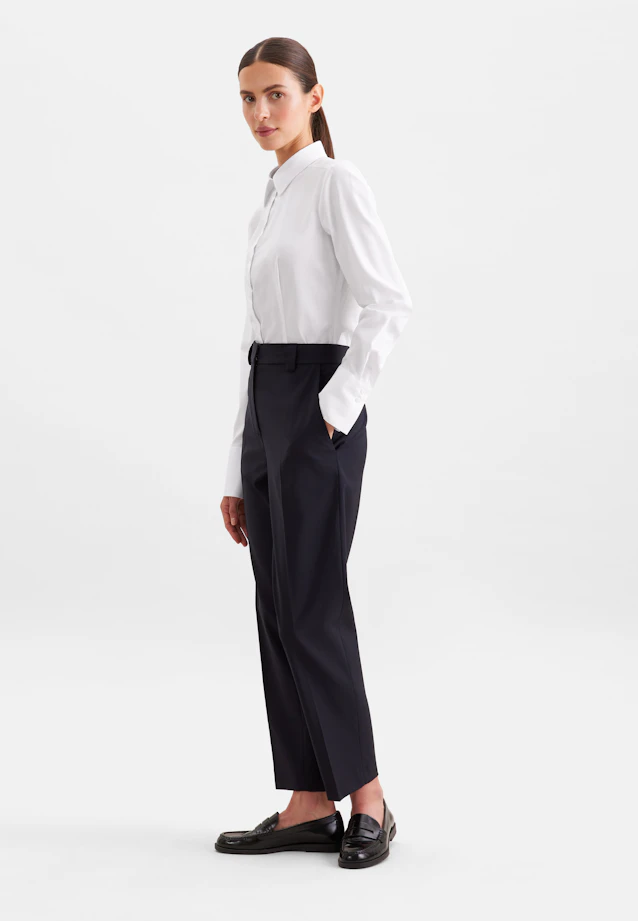Oxford Hemdbluse slim fit mit langer Manschette in Weiß |  Seidensticker Onlineshop