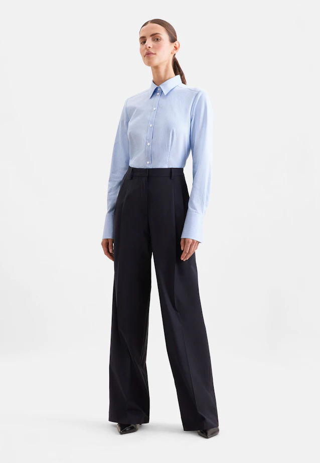 Twill Hemdbluse slim fit mit langer Manschette in Hellblau |  Seidensticker Onlineshop