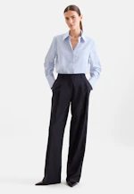 Oxford Hemdbluse A- Linie mit langer Manschette in Bleu Moyen |  Seidensticker Onlineshop