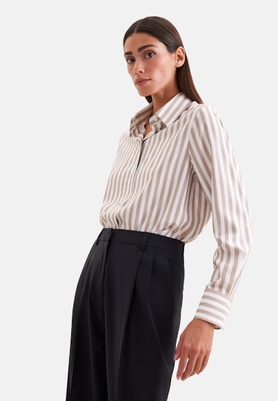 Hemdbluse aus Twill in Beige |  Seidensticker Onlineshop