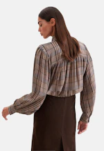 Schluppenbluse mit Volumenärmeln und hoher Manschette aus Chiffon in Marron |  Seidensticker Onlineshop