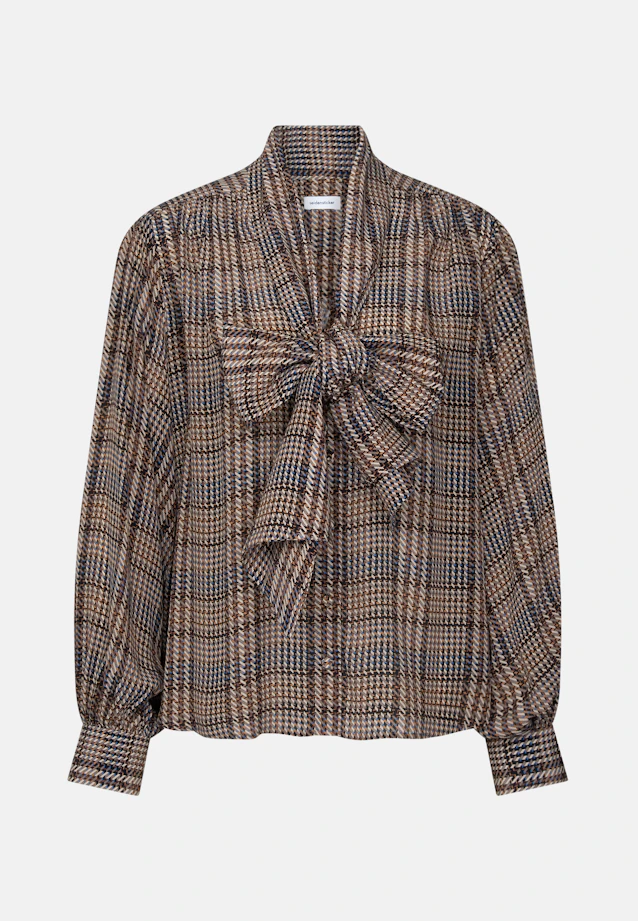 Schluppenbluse mit Volumenärmeln und hoher Manschette aus Chiffon in Braun |  Seidensticker Onlineshop