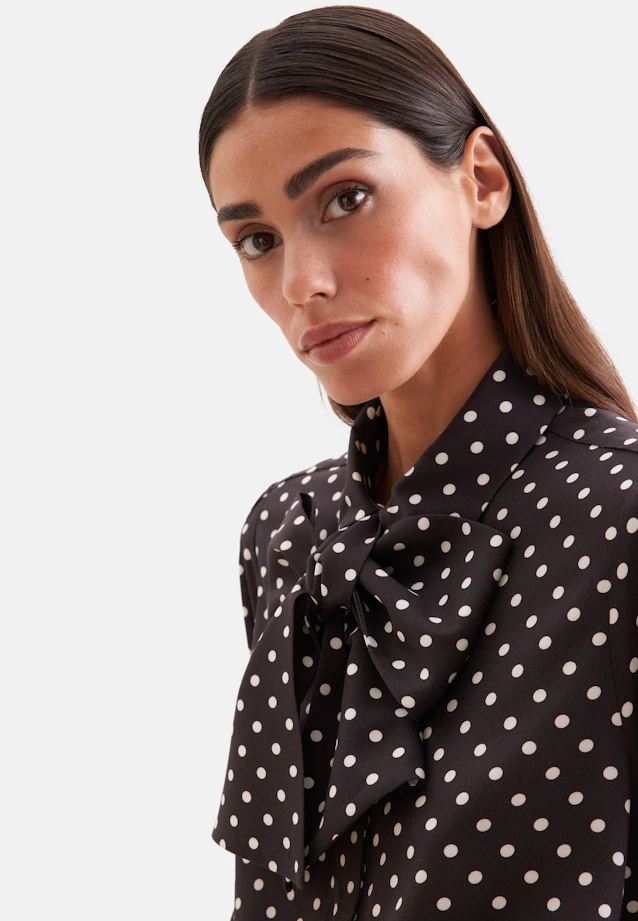 Blouse with detachable bow tie in Braun |  Seidensticker Onlineshop