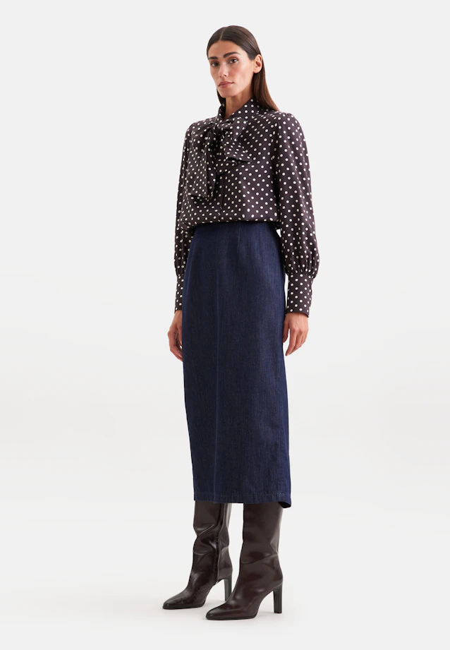 Blouse with detachable bow tie in Braun |  Seidensticker Onlineshop