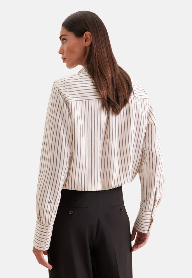 A-line cotton twill shirt blouse in Beige | Seidensticker online shop