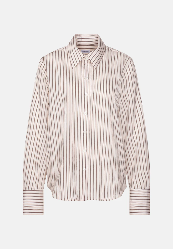 A-line cotton twill shirt blouse in Beige | Seidensticker online shop