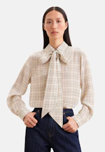 Hemdbluse mit abnehmbarer Schluppe aus Chiffon in Beige |  Seidensticker Onlineshop