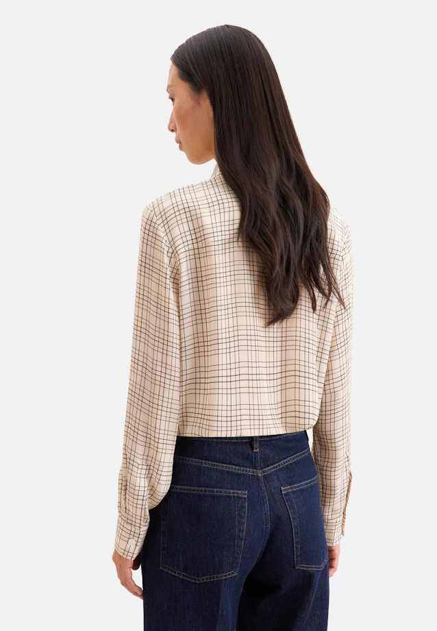 Hemdbluse mit abnehmbarer Schluppe aus Chiffon in Beige |  Seidensticker Onlineshop
